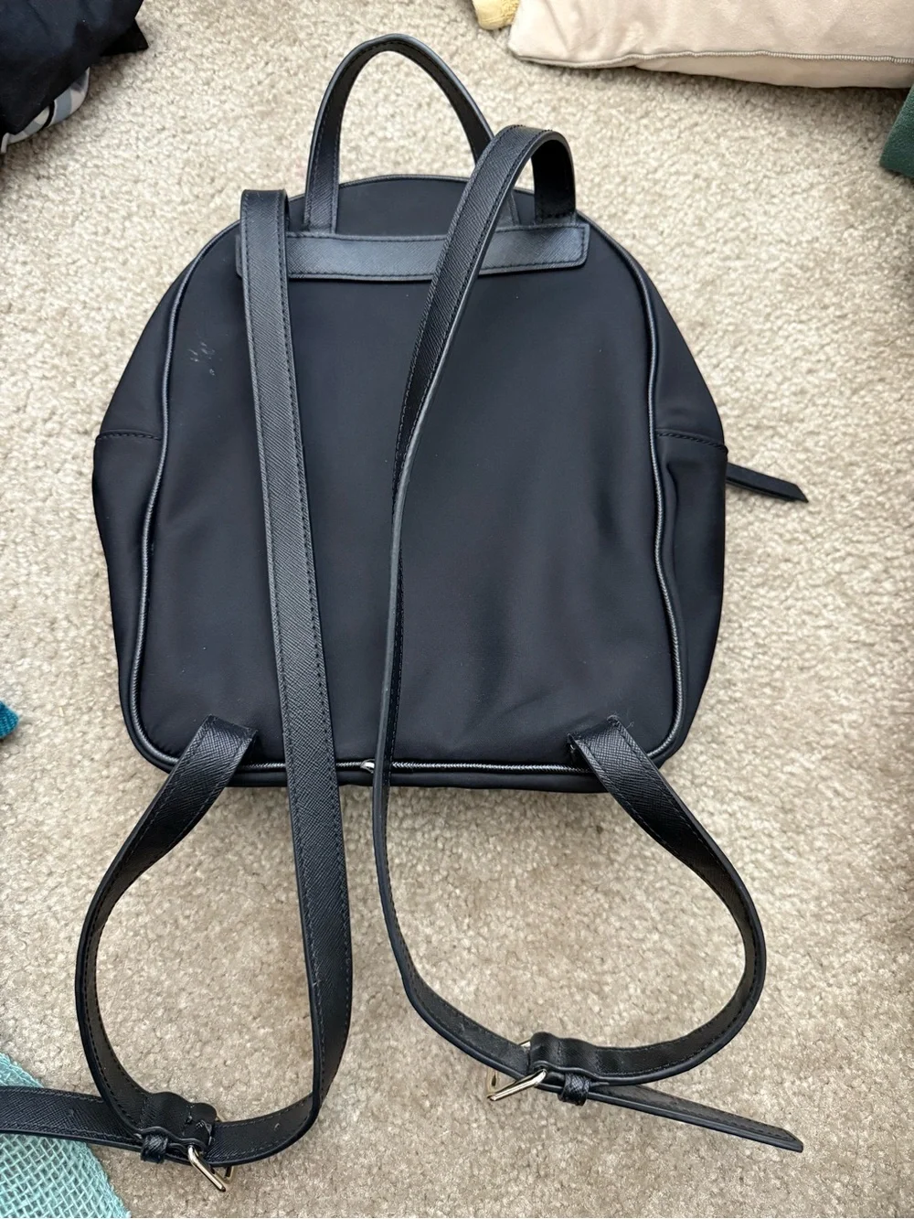 kate spade Black Nylon Mini Backpack with Gold Hardware